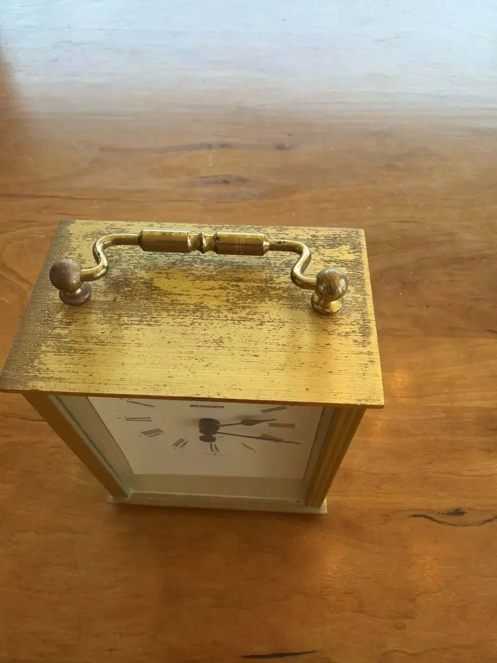 Staiger West Germany Brass Quartz Carriage Clock with Roman Numerals